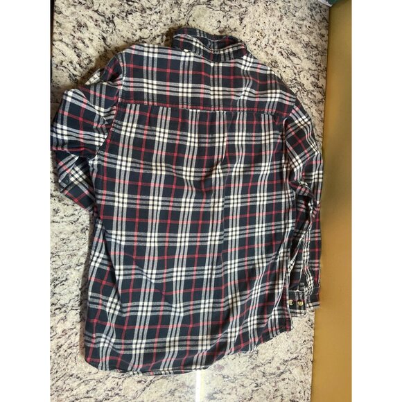 Vintage Hobbs Creek Men Shirt Large Long Plaid Button-Up Navy Red White Gorpcore - Picture 7 of 11